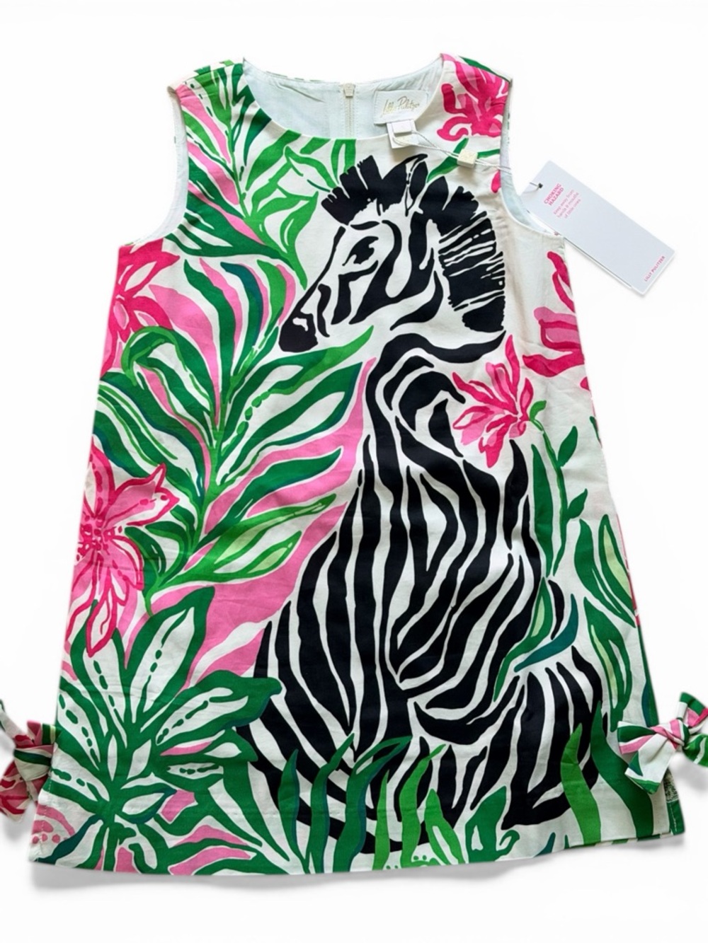 Lilly Pulitzer Girls Tropical Zebra Print Shift Dress